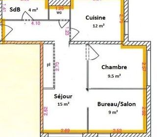  Appartement � louer 3 pi�ces 53 m�