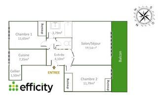  Appartement � vendre 3 pi�ces 63 m�