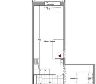  Appartement � louer 2 pi�ces 43 m�