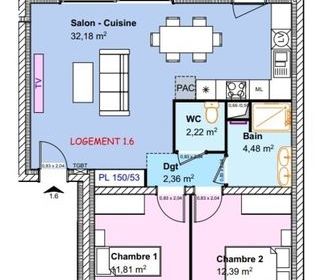  Appartement � vendre 3 pi�ces 65 m�