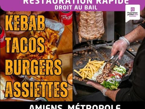 Amiens M&eacute;tropole - Droit au bail, Snack, Restauration rapide avec Terrasse 49000 80000 Amiens