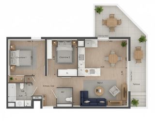  Appartement � vendre 3 pi�ces 62 m�