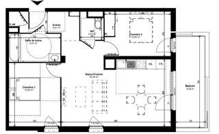  Appartement � vendre 3 pi�ces 65 m�