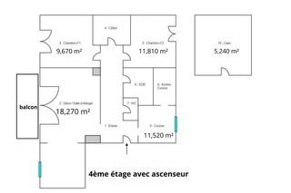  Appartement � vendre 4 pi�ces 69 m�