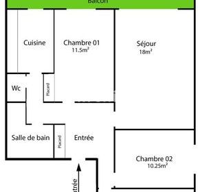  Appartement � vendre 4 pi�ces 72 m�