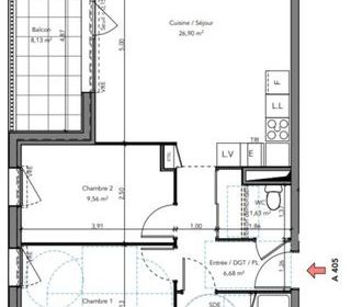  Appartement � vendre 3 pi�ces 61 m�