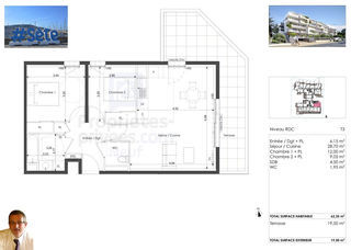  Appartement � vendre 3 pi�ces 62 m�