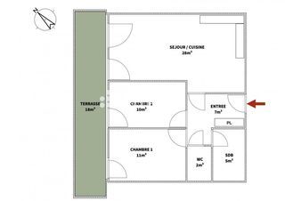  Appartement � vendre 3 pi�ces 64 m�