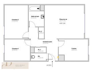  Appartement � vendre 3 pi�ces 69 m�