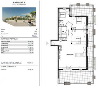  Appartement � vendre 4 pi�ces 113 m�