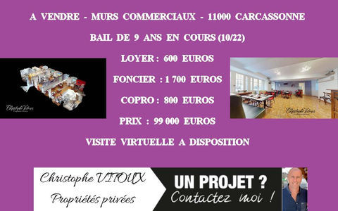 11000 CARCASSONNE - MURS COMMERCIAUX LIBRES 90 M&sup2; 99000 11000 Carcassonne