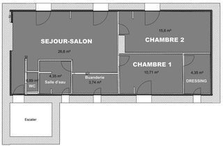  Appartement � louer 3 pi�ces 65 m�