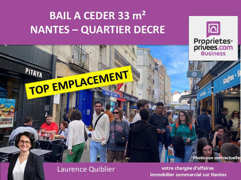 44000 NANTES, QUARTIER DECRE  - BAIL A CEDER, LOCAL COMMERCIAL 33 M&sup2; 56000 44000 Nantes