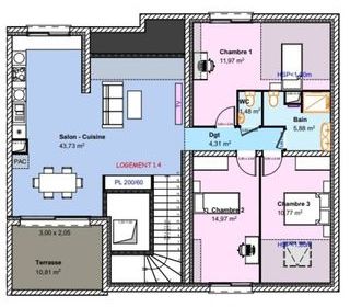  Appartement � vendre 5 pi�ces 93 m�