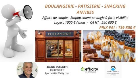 Boulangerie/P&acirc;tisserie 139800 06600 Antibes juan les pins