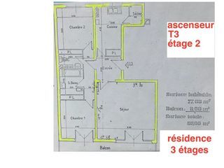  Appartement � louer 3 pi�ces 77 m�