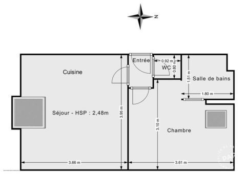   A vendre appartement - La ville Du bois 91 - Centre-ville : investissement locatif avec locataire en place et bonne rentabilit� Appartement - 2 pi�ce(s) - 20 m�