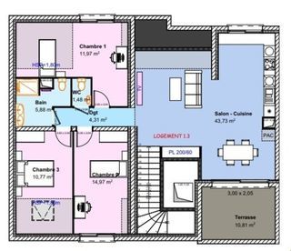  Appartement � vendre 5 pi�ces 93 m�