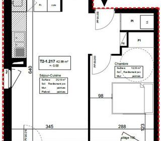  Appartement � louer 2 pi�ces 42 m�