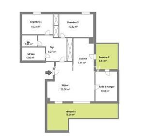  Appartement � vendre 4 pi�ces 80 m�