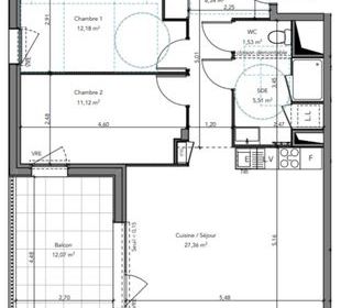  Appartement � vendre 3 pi�ces 66 m�