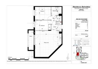  Appartement � vendre 3 pi�ces 71 m�