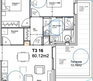  Appartement � vendre 3 pi�ces 60 m�