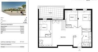  Appartement � vendre 4 pi�ces 87 m�