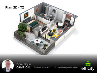  Appartement � vendre 2 pi�ces 51 m�