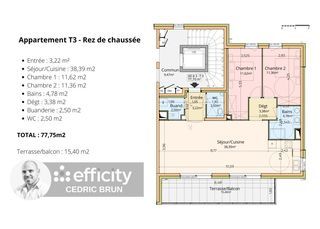  Appartement � vendre 4 pi�ces 77 m�