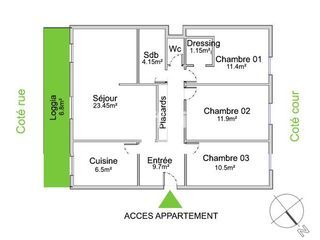  Appartement � vendre 4 pi�ces 80 m�