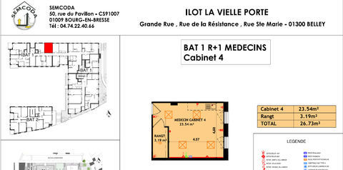 BELLEY - Cabinet M&eacute;dical - Vieille Porte 548 01000 Belley