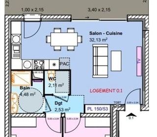  Appartement � vendre 2 pi�ces 65 m�