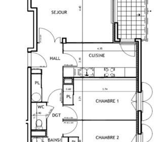  Appartement � vendre 3 pi�ces 68 m�