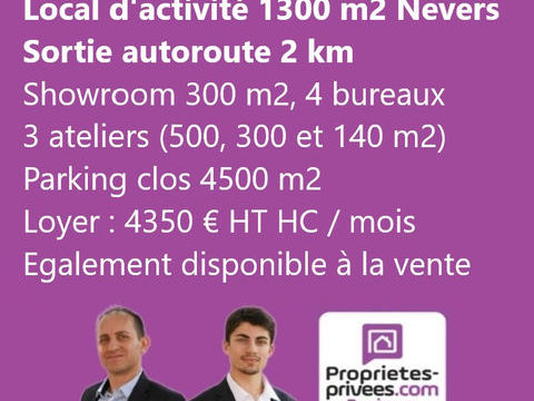 NEVERS, LOCATION -  LOCAL D'ACTIVITE 1300 M&sup2; AVEC PARKING 4500 M&sup2; 4350 58000 Nevers
