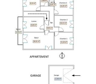  Appartement � vendre 5 pi�ces 87 m�