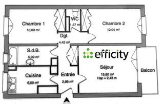  Appartement � vendre 3 pi�ces 60 m�