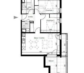  Appartement � louer 3 pi�ces 66 m�