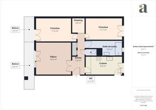  Appartement � vendre 3 pi�ces 65 m�