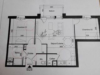  Appartement � vendre 2 pi�ces 44 m�