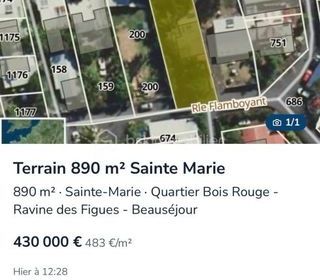  Terrain � vendre 890 m�
