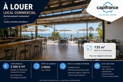 A LOUER – SAINT-FRAN&Ccedil;OIS – LOCAL COMMERCIAL 135 M&sup2; AVEC GRANDE TERRASSE PRIVATIVE & VUE MER 3500 97118 Saint francois