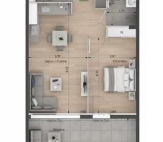  Appartement � vendre 2 pi�ces 44 m�