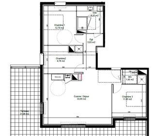  Appartement � louer 4 pi�ces 80 m�