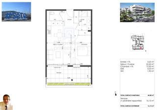  Appartement � vendre 2 pi�ces 44 m�