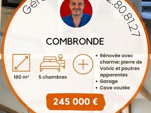  Maison de charme 180 m� � Combronde � R�nov�e, spacieuse et pr�te � vivre ! Maison - 9 pi�ce(s) - 180 m�