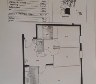  Appartement � louer 3 pi�ces 63 m�