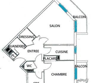  Appartement � vendre 2 pi�ces 60 m�