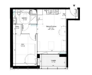  Appartement � louer 2 pi�ces 44 m�