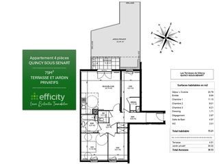  Appartement � vendre 4 pi�ces 74 m�